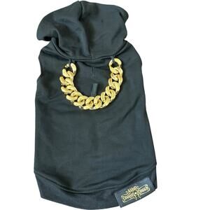 Snoop Doggie Dogg Deluxe Pet Hoodie Off The Chain Medium New Black Gold Costume